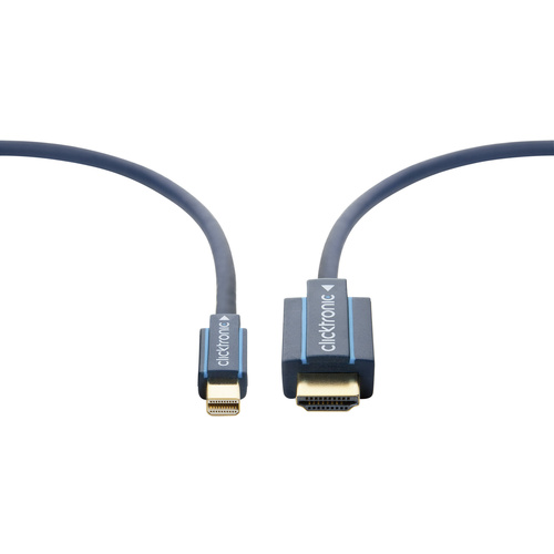 Clicktronic DisplayPort / HDMI Anschlusskabel 5.00 m vergoldete Steckkontakte Blau [1x Mini-Display