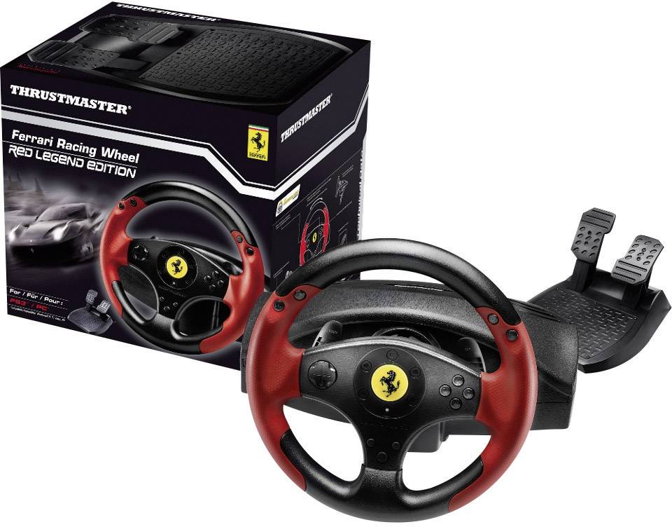 Thrustmaster Ferrari® Red Legend Edition Lenkrad USB PlayStation 3, PC Schwarz, Rot inkl. Pedale