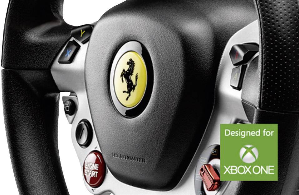 Thrustmaster Ferrari® 458 Italia Edition Lenkrad USB Xbox One Schwarz, Silber inkl. Pedale