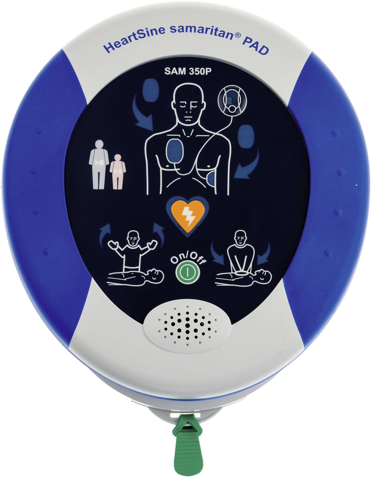 HeartSine AED-HS-SAM350P + AI-040-BM-AKL Defibrillator Innenbereich inkl. Wandkasten, inkl. Defibrillator, Manuelle Schockabgabe