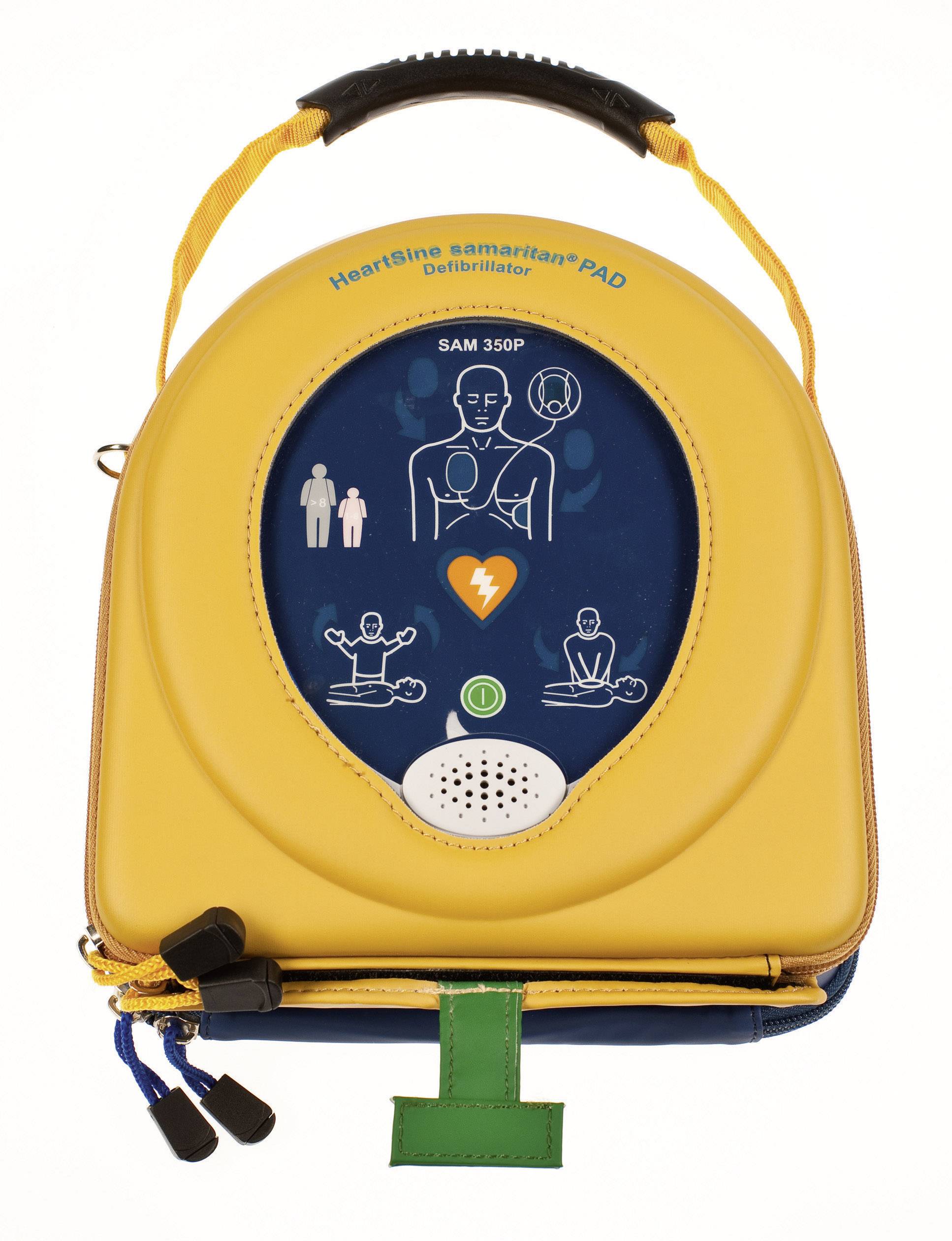 HeartSine AED-HS-SAM350P + AI-040-BM-AKL Defibrillator Innenbereich inkl. Wandkasten, inkl. Defibrillator, Manuelle Schockabgabe