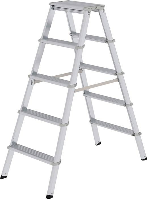 MUNK Günzburger Steigtechnik 11235 Aluminium Stufen-Doppelleiter Arbeitshöhe (max.): 2.75 m Silber 8.8 kg