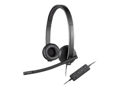 Logitech H570e Computer On Ear Headset kabelgebunden Stereo Schwarz Mikrofon-Rauschunterdrückung, Noise Cancelling Lautstärkeregelung, Mikrofon-Stu