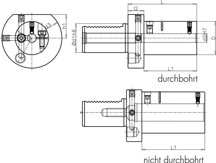 Kurzbohrfutter NC 40/2,5-16mm/Innenkühlung WTE