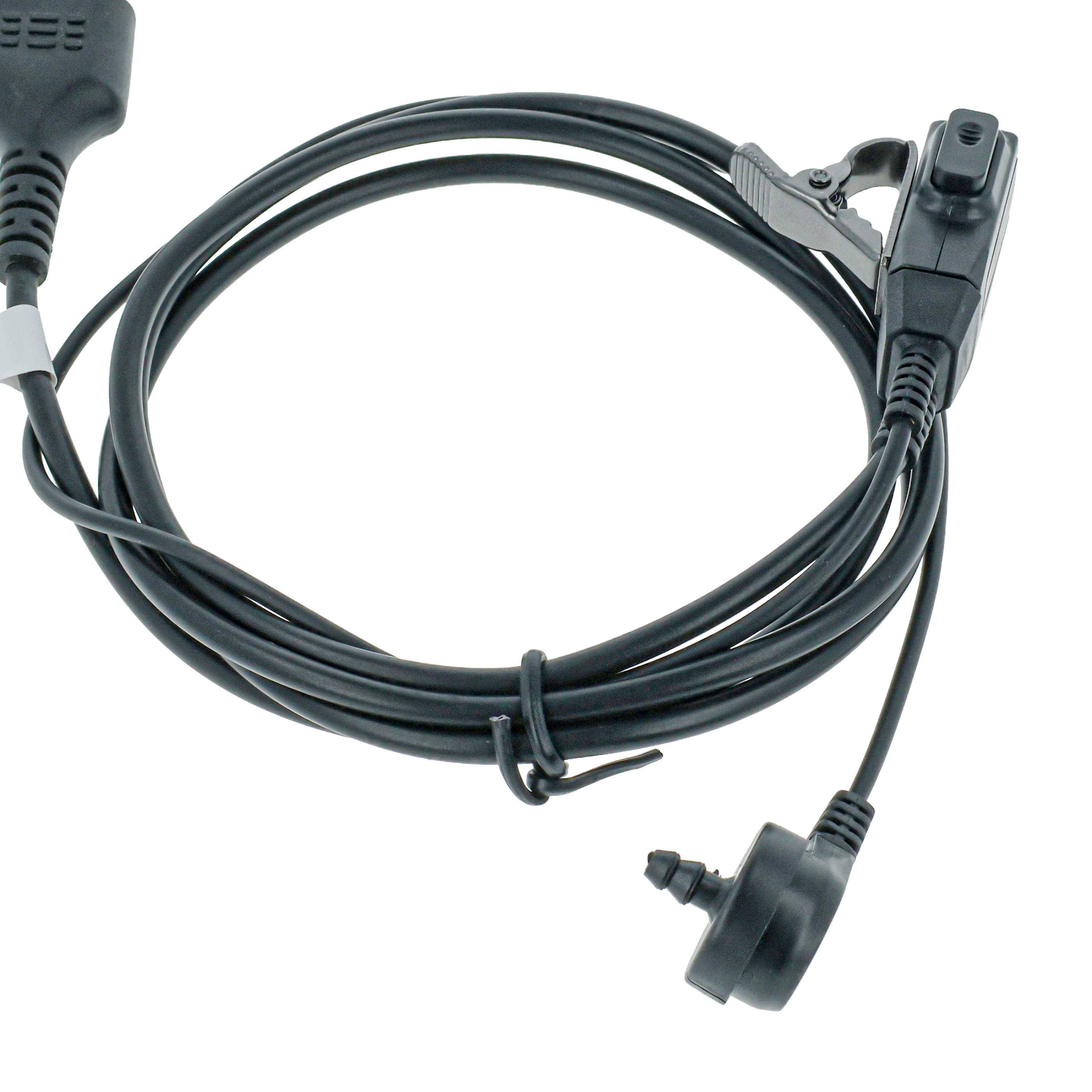 vhbw Headset kompatibel mit Icom IC-P4E, IC-P4ET, IC-P4A, IC-Q7A, IC-P4AT Funkgerät mit PTT Mikrofon - transparent