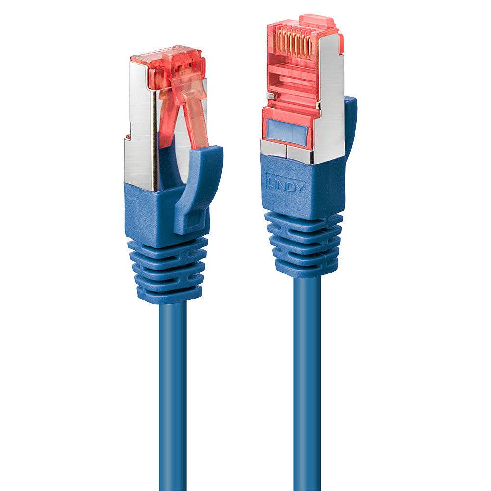 LINDY 47719 RJ45 Netzwerkkabel, Patchkabel CAT 6 S/FTP 2.00 m Blau mit Rastnasenschutz 1 St.