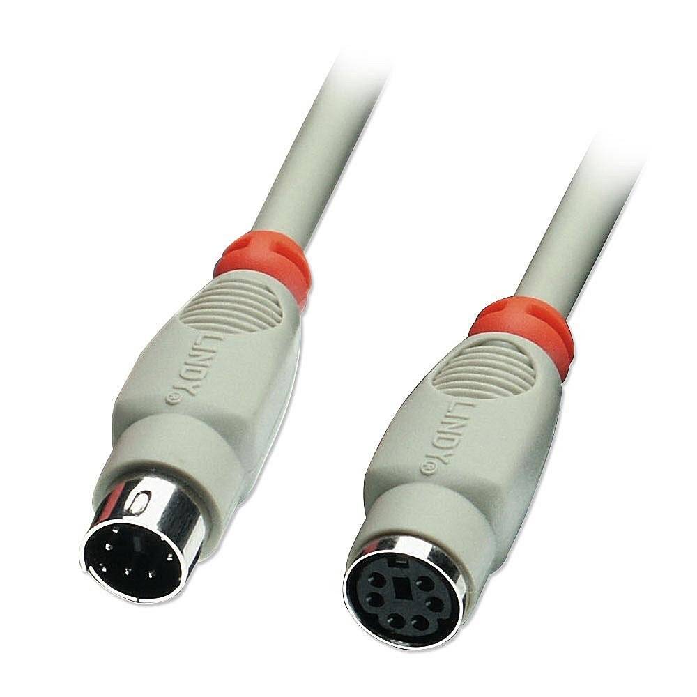 LINDY PS/2 Tastatur/Maus Verlängerungskabel [1x PS/2-Stecker - 1x PS/2-Buchse] 10.00 m Grau