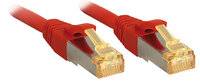 LINDY 47296 RJ45 Netzwerkkabel, Patchkabel CAT 6a (Rohkabel CAT 7) S/FTP 5.00 m Rot mit Rastnasenschutz 1 St.