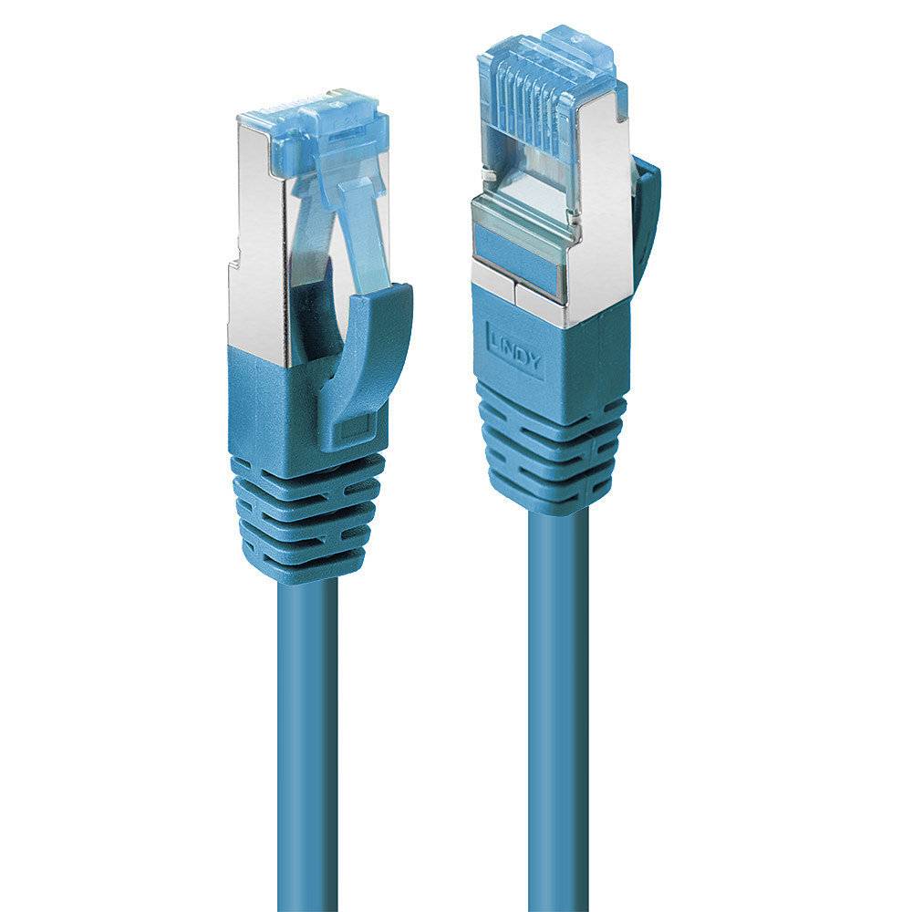 LINDY 47145 RJ45 Netzwerkkabel, Patchkabel CAT 6a S/FTP 0.30 m Blau 1 St.