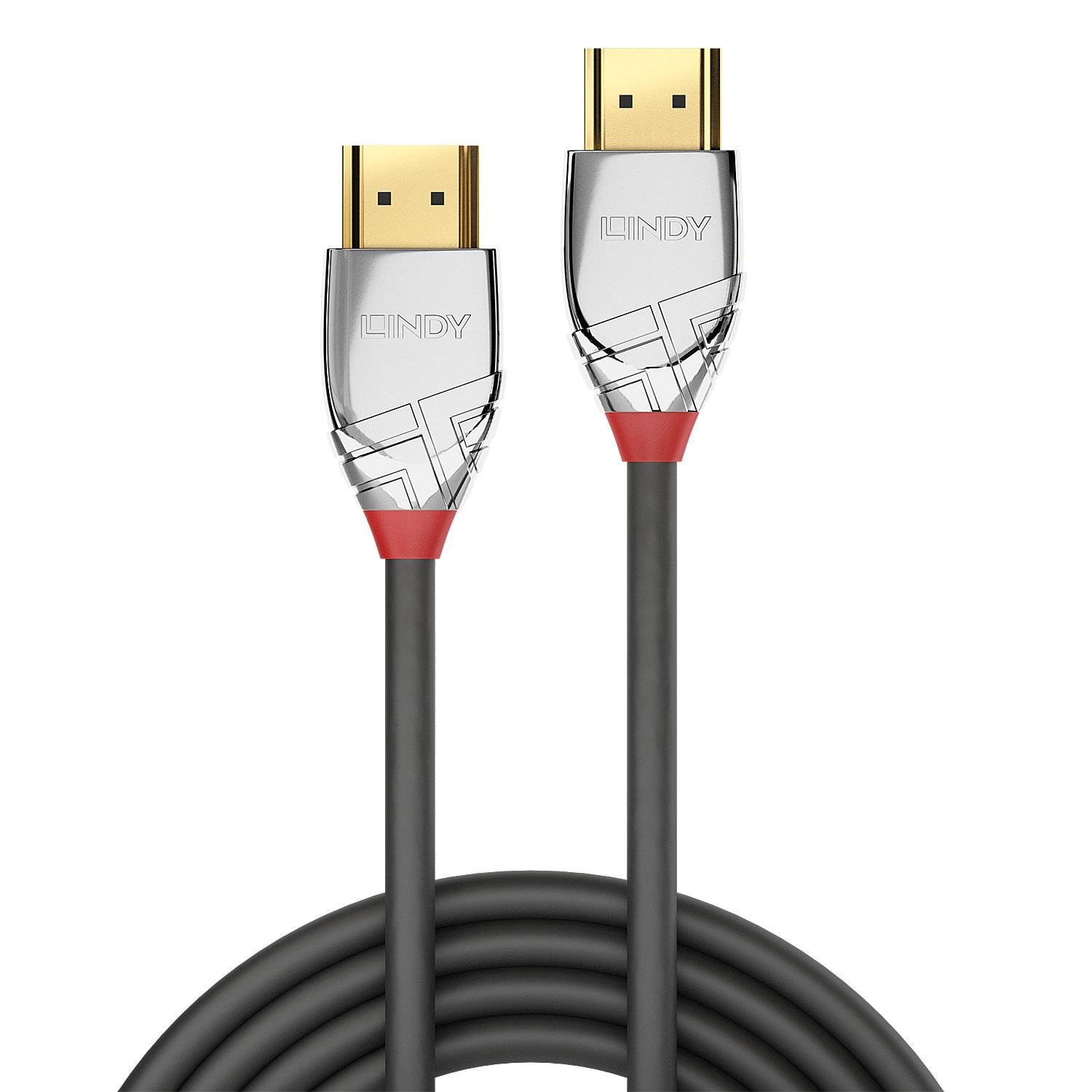 LINDY HDMI Anschlusskabel HDMI-A Stecker, HDMI-A Stecker 5.00 m Grau 37874 4K UHD HDMI-Kabel