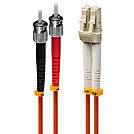 LINDY 46490 Glasfaser LWL Anschlusskabel [1x LC-Stecker - 1x ST-Stecker] 50/125 µ Multimode OM2 1.00 m