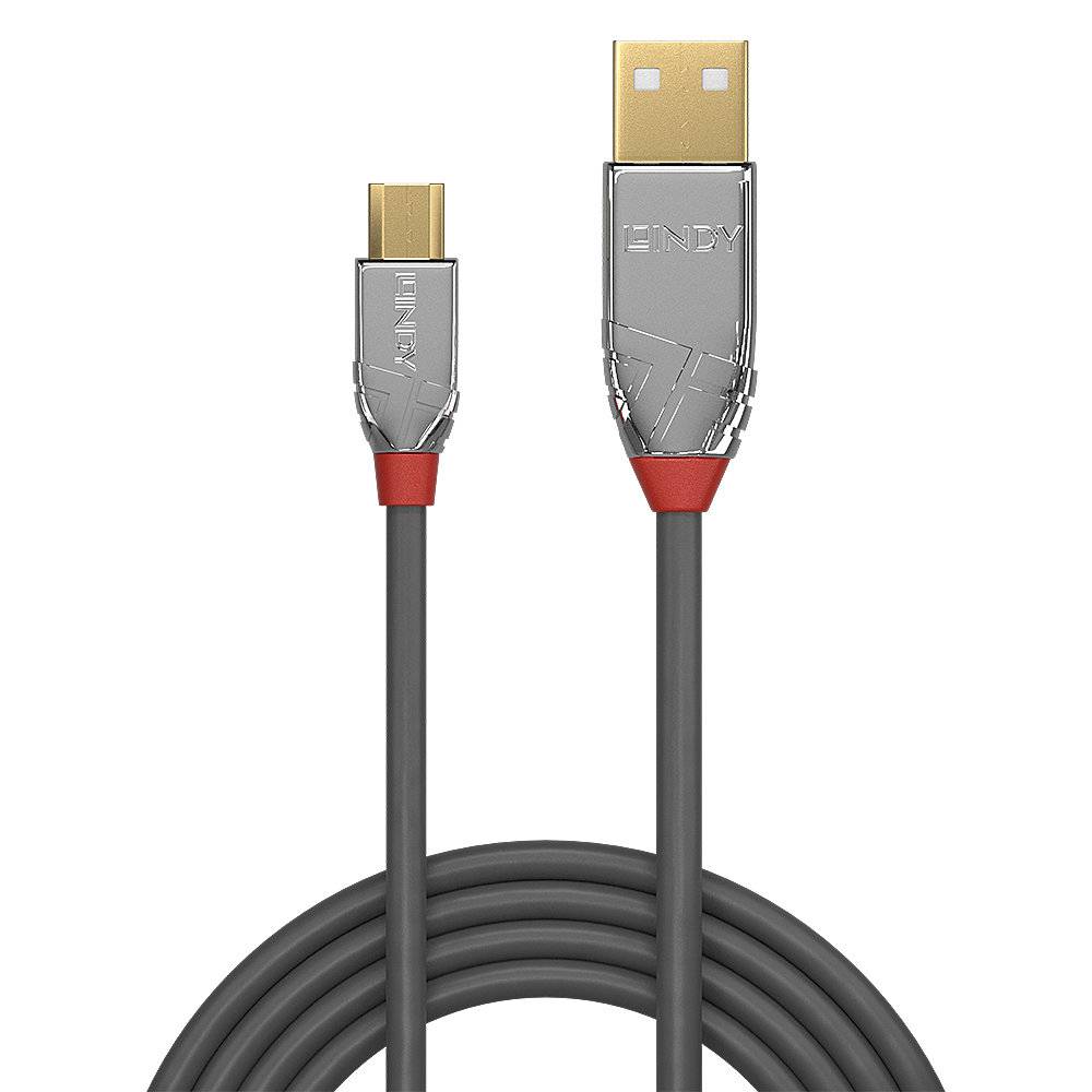 LINDY USB-Kabel USB 2.0 USB-A Stecker, USB-Micro-B Stecker 1.00 m Grau 36651