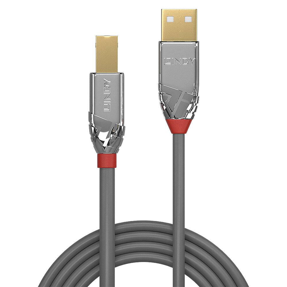 LINDY USB-Kabel USB 2.0 USB-A Stecker, USB-B Stecker 3.00 m Grau 36643
