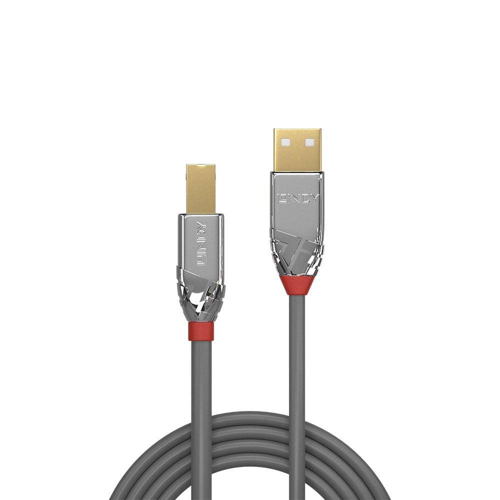LINDY USB-Kabel USB 2.0 USB-A Stecker, USB-B Stecker 2.00 m Grau 36642