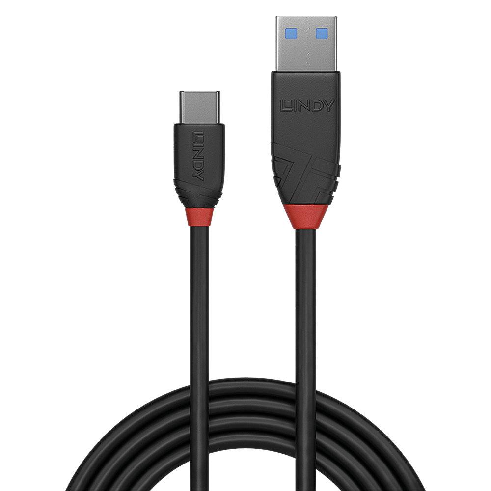 LINDY USB-Kabel USB 3.2 Gen1 (USB 3.0 / USB 3.1 Gen1) USB-C® Stecker, USB-A Stecker 0.50 m Schwarz 36915