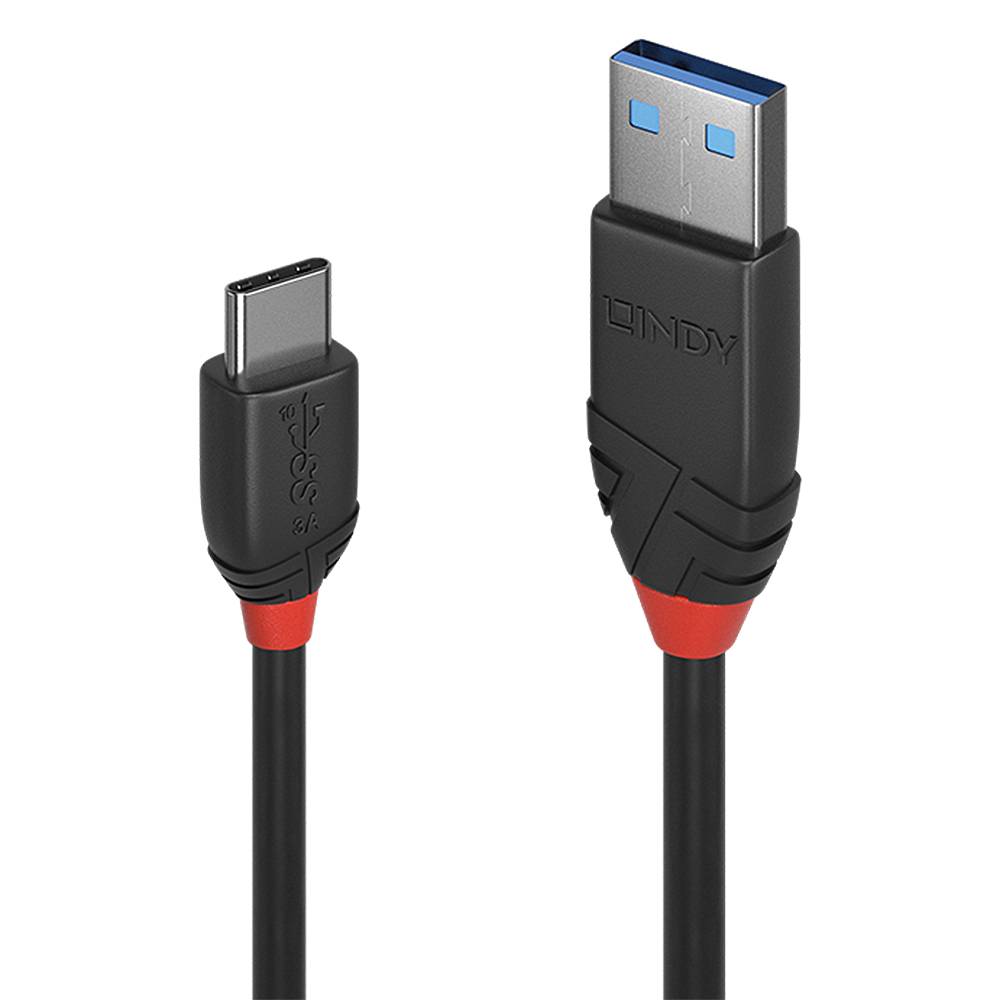 LINDY USB-Kabel USB 3.2 Gen1 (USB 3.0 / USB 3.1 Gen1) USB-C® Stecker, USB-A Stecker 0.50 m Schwarz 36915