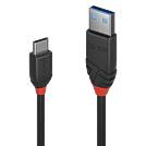 LINDY USB-Kabel USB 3.2 Gen1 (USB 3.0 / USB 3.1 Gen1) USB-C® Stecker, USB-A Stecker 0.50 m Schwarz 36915
