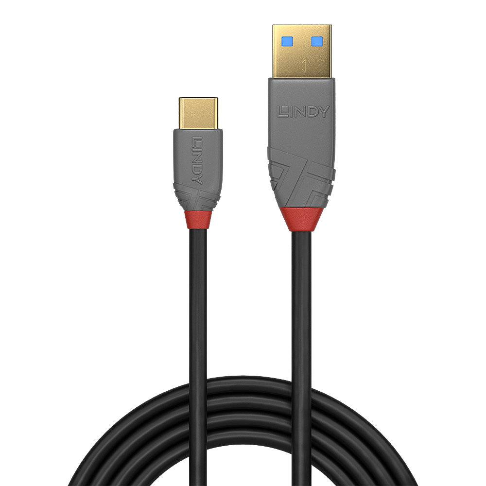 LINDY USB-Kabel USB 2.0 USB-A Stecker, USB-C® Stecker 3.00 m Schwarz 36888