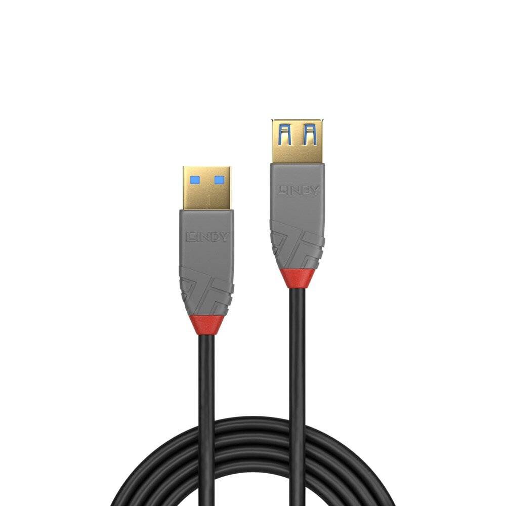 LINDY USB-Kabel USB 3.2 Gen1 (USB 3.0 / USB 3.1 Gen1) USB-A Stecker, USB-A Buchse 0.50 m Schwarz 36760