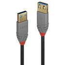 LINDY USB-Kabel USB 3.2 Gen1 (USB 3.0 / USB 3.1 Gen1) USB-A Stecker, USB-A Buchse 0.50 m Schwarz 36760