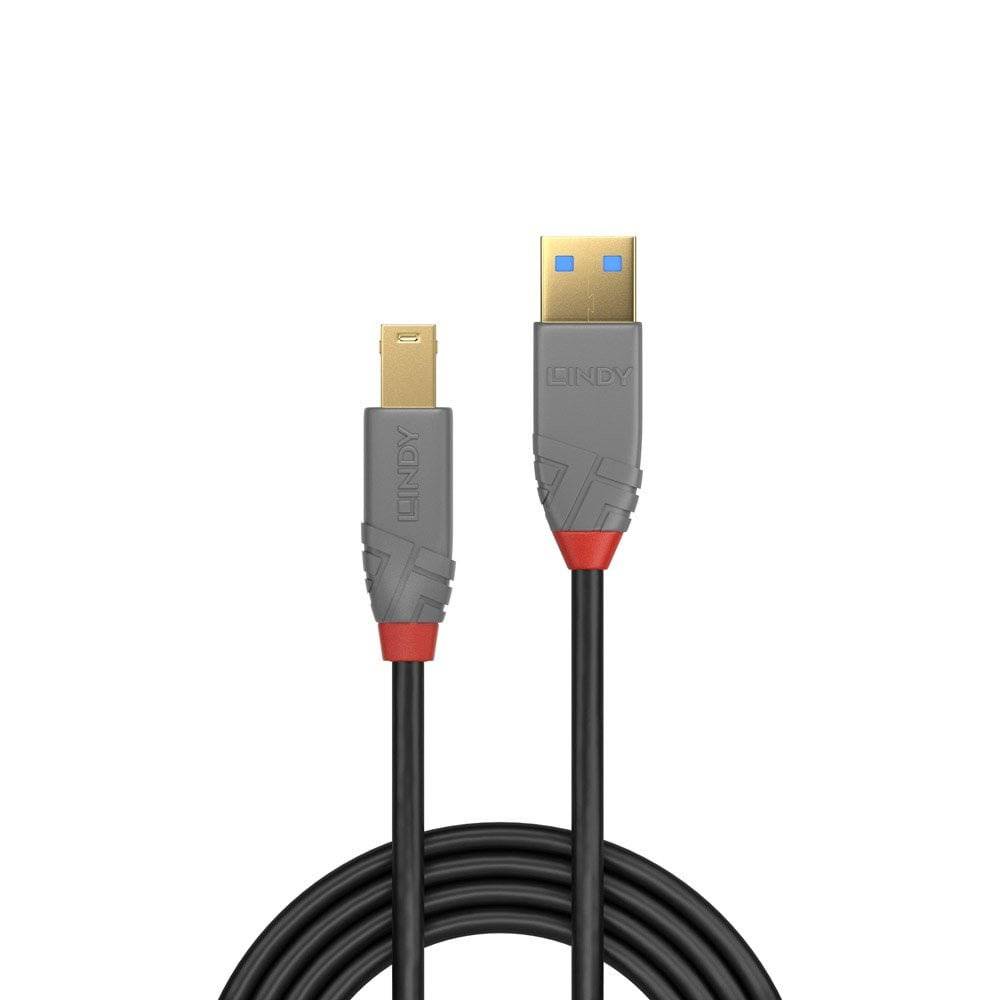 LINDY USB-Kabel USB 3.2 Gen1 (USB 3.0 / USB 3.1 Gen1) USB-A Stecker, USB-B Stecker 1.00 m Schwarz 36741