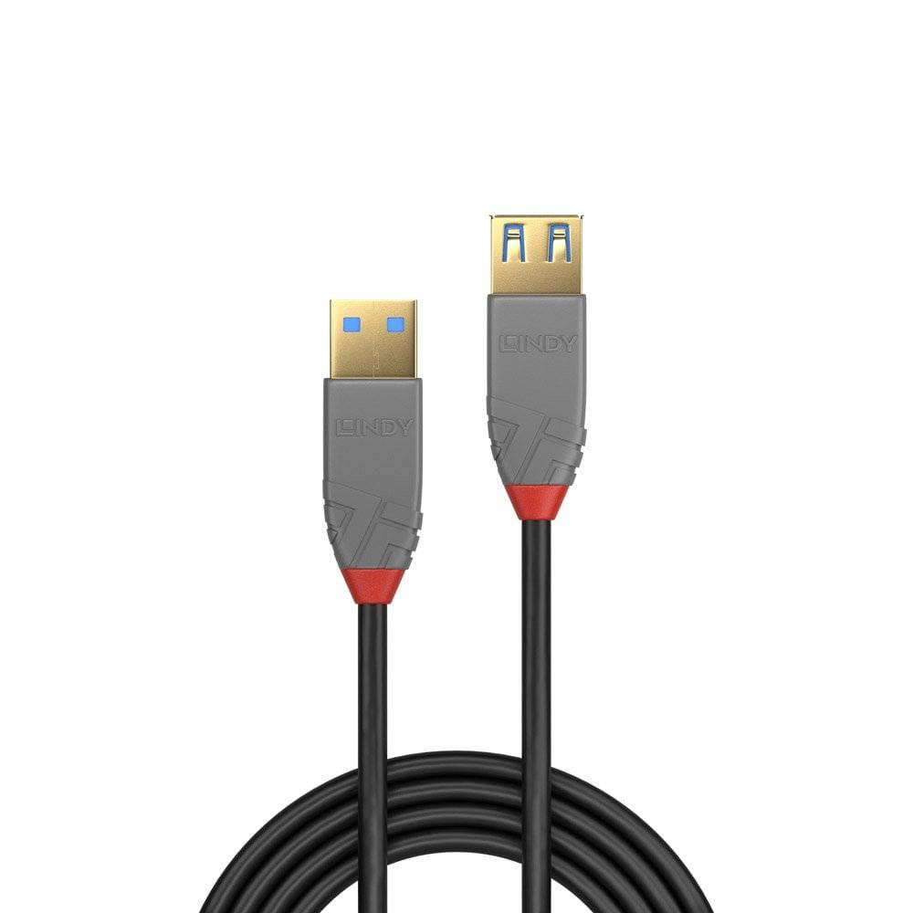 LINDY USB-Kabel USB 3.2 Gen1 (USB 3.0 / USB 3.1 Gen1) USB-A Stecker, USB-A Buchse 3.00 m Schwarz 36763
