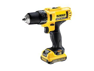 DeWALT DCD710D2-QW Akku-Bohrschrauber, 180 Watt, 10,8V, max. Bohrleistung 20/10 mm, im Koffer, 2x 2 Ah Akkus
