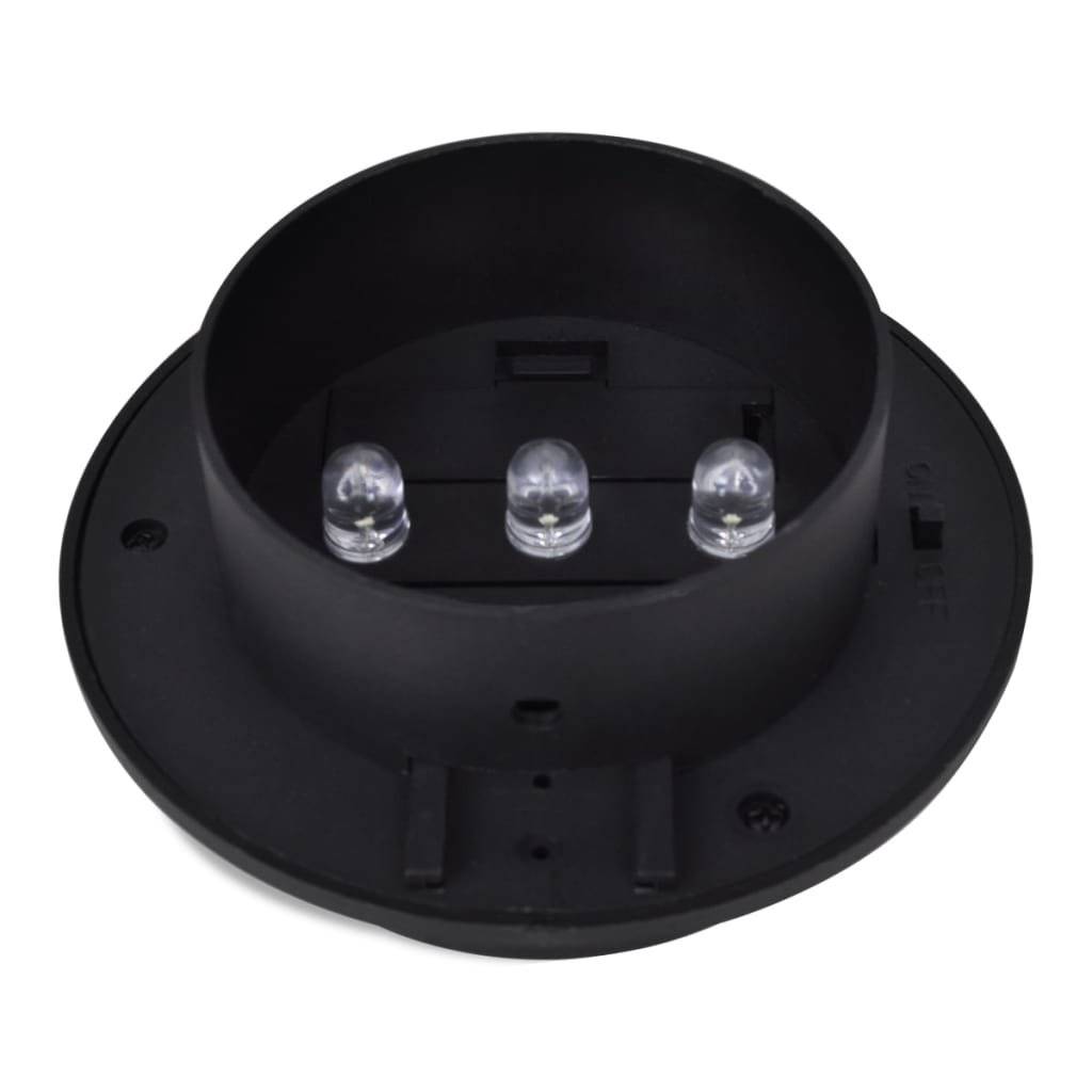 Außenlampe Solar Zaunlichter 12 Stk. LED Schwarz