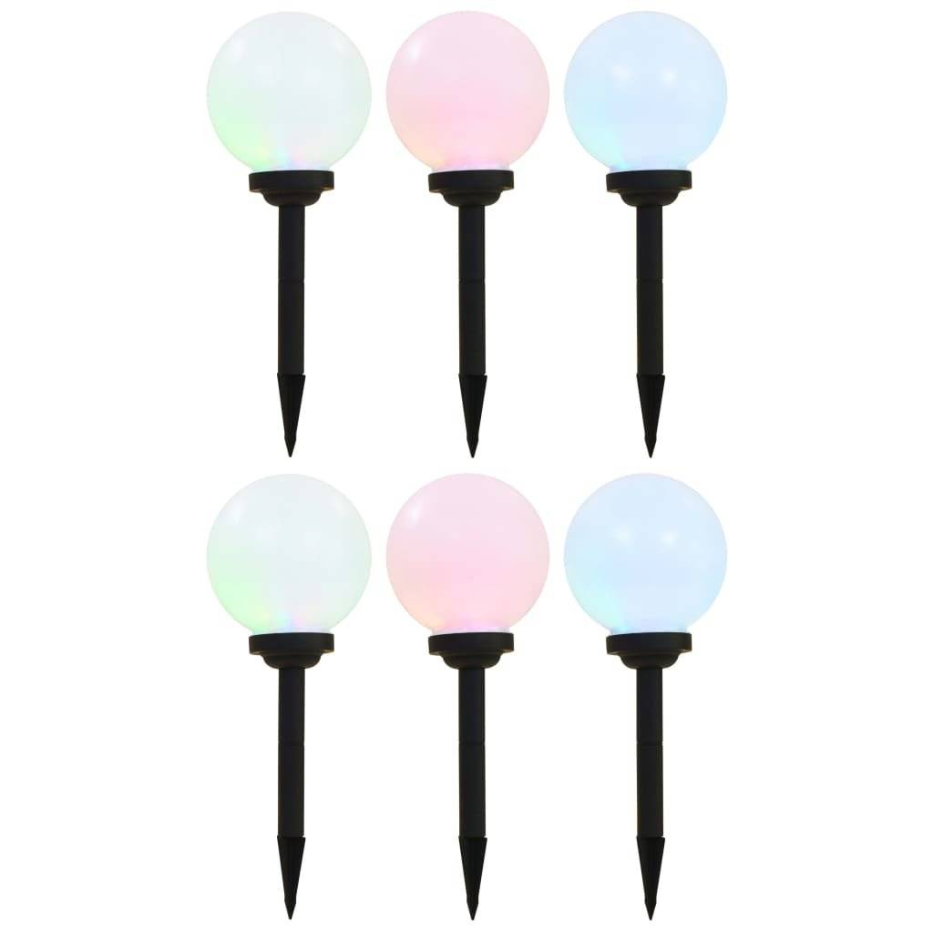 Solar-Außenleuchten 6 Stk. LED Kugelförmig 20 cm RGB