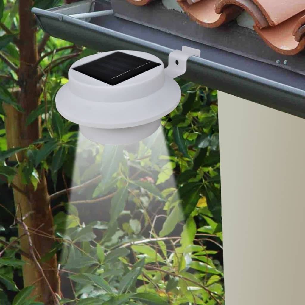 Außenleuchte Solar Zaunlichter 12 Stk. LED Weiß