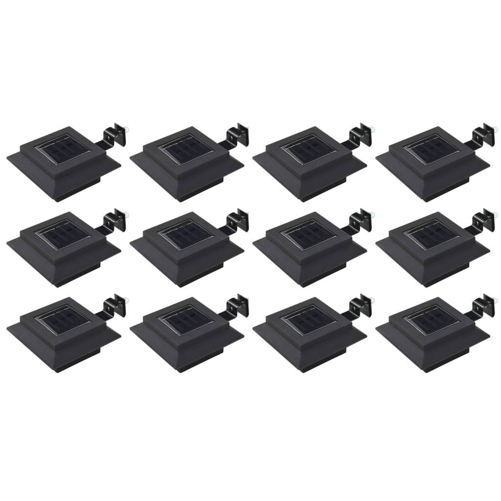 Solar-Außenleuchten 12 Stk. LED Quadratisch 12 cm Schwarz