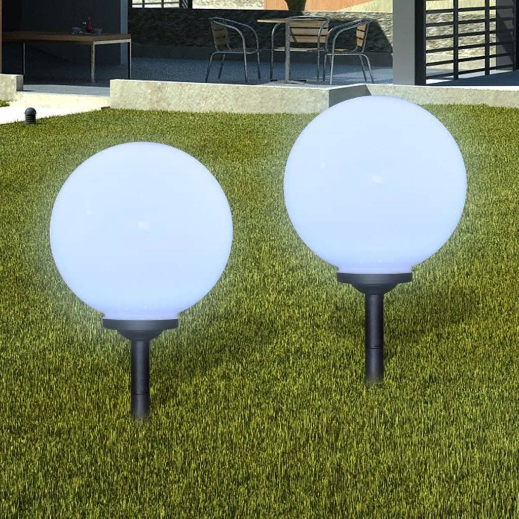 Außenlampe Solarlampe LED Gartenkugel 2 Stk. 30cm mit Erdspieß