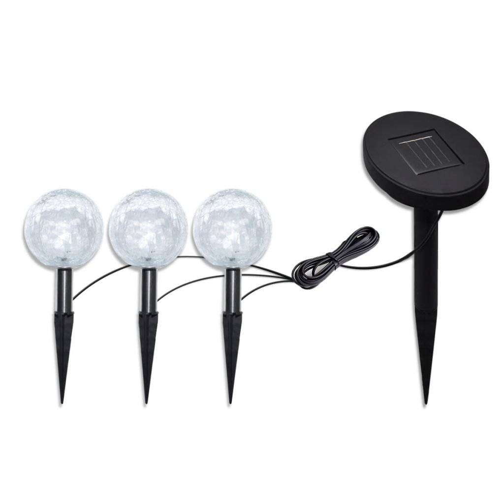 Solarleuchte Solarkugel 3er LED Lampe Kugelleuchte