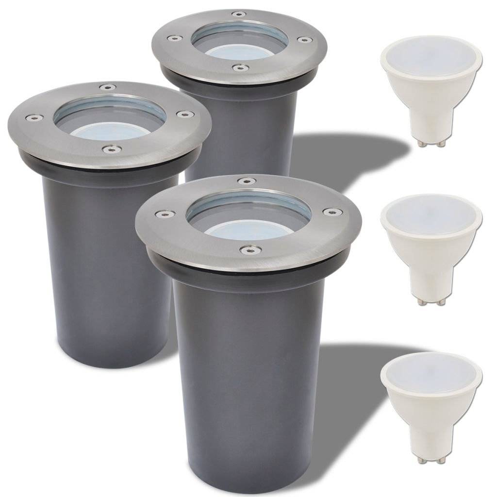 Outdoor LED-Bodenleuchten 3 Stk. Rund