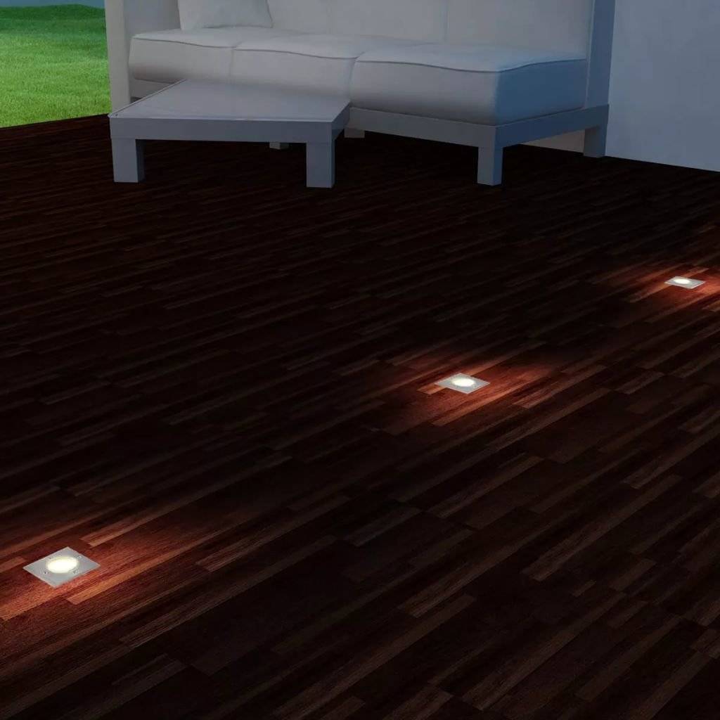 Outdoor LED-Bodenleuchten 3 Stk. Quadratisch