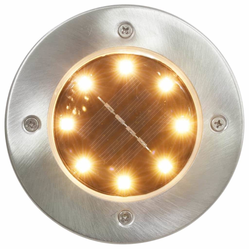 Solar-Bodenleuchten 8 Stk. LED-Leuchtmittel Warmweiß