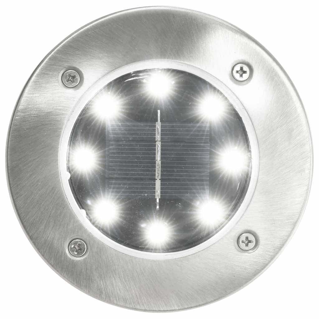 Solar-Bodenleuchten 8 Stk. LED-Leuchtmittel Weiß