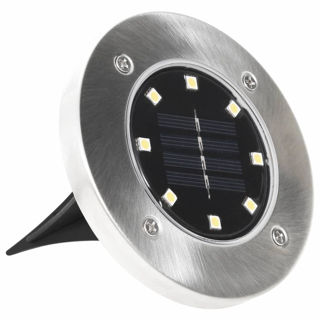 Solar-Bodenleuchten 8 Stk. LED-Leuchtmittel Weiß