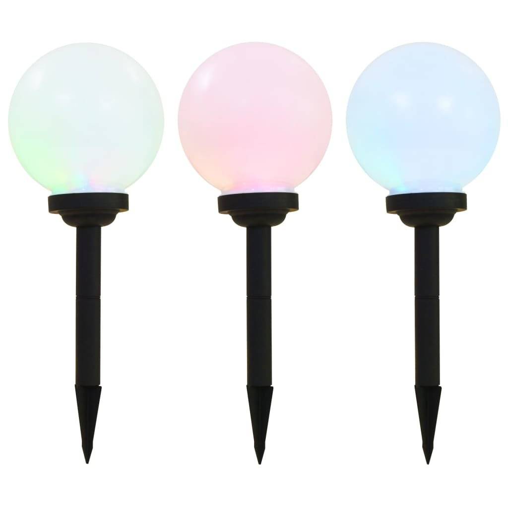 Outdoor Solarleuchten 3 Stück LED Kugelförmig 20 cm RGB