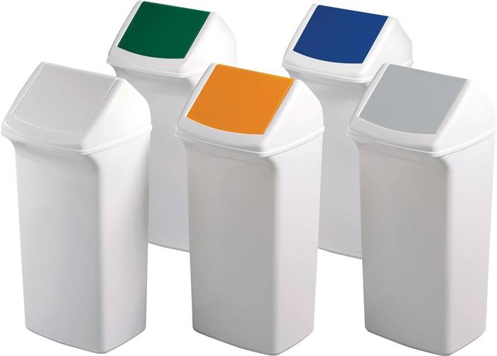 DURABLE Abfalleimer DURABIN FLIP VEH2012034 36,6x74,7x32cm weiß/grün