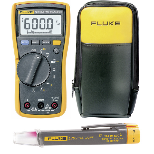 Fluke 115+LVD2+C90 Hand-Multimeter digital CAT III 600 V Anzeige (Counts): 6000