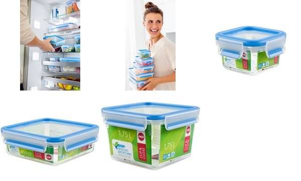 emsa Frischhaltedose CLIP & CLOSE, quadratisch, 0,25 Liter (6460624)
