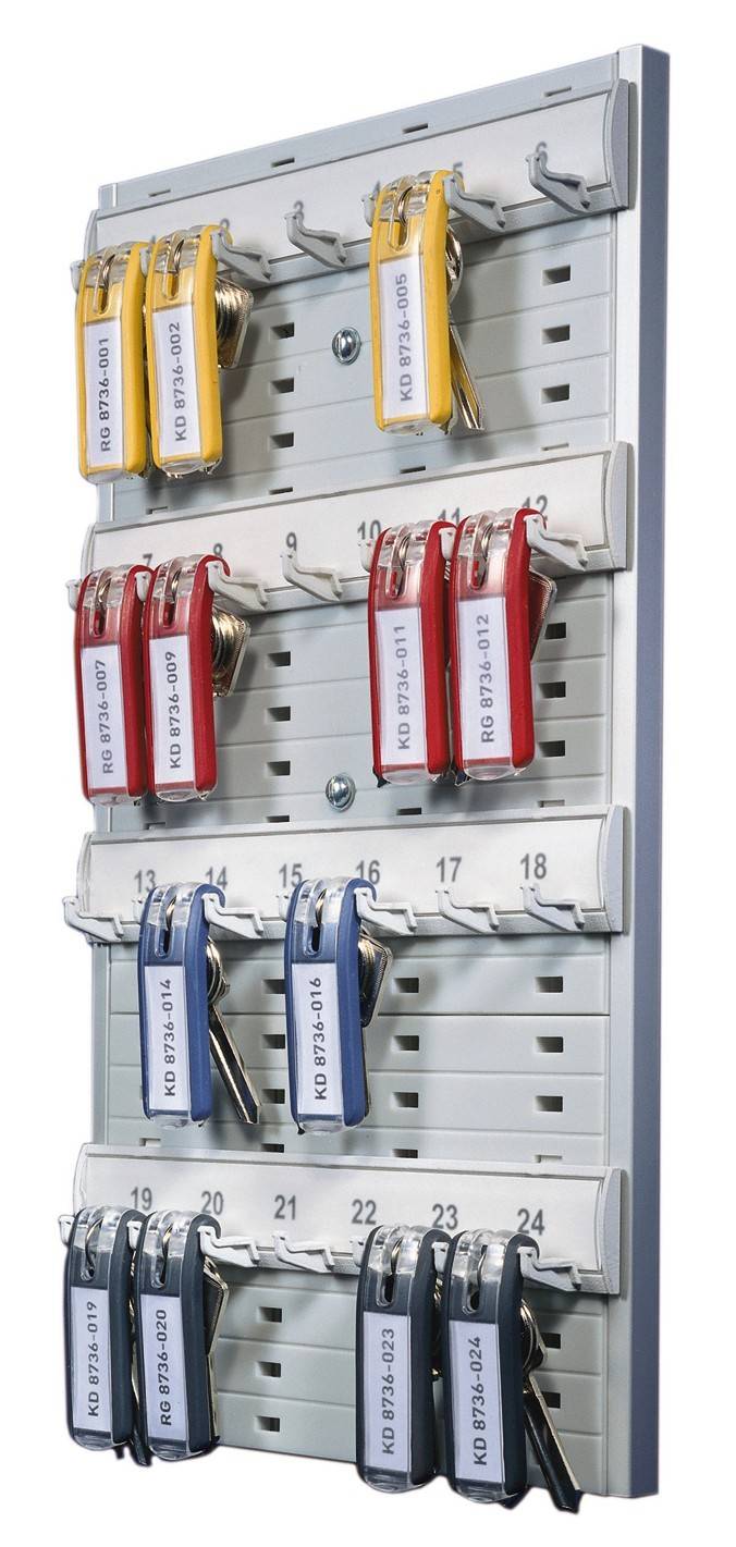 Durable Schlüsselhalter KEY BOARD 24 - 1956 195610 Anzahl Haken 24 Silber