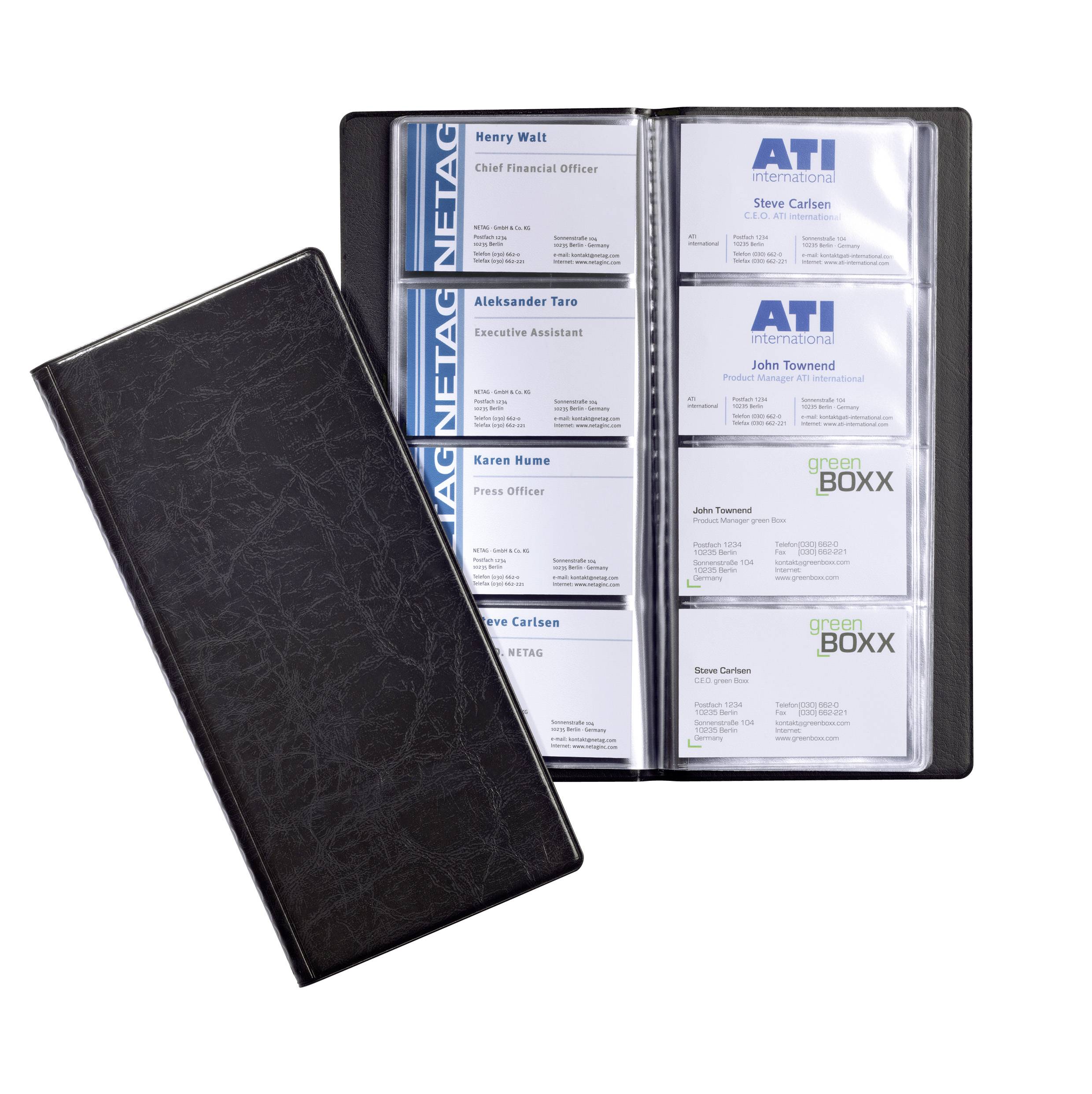 Durable Visitenkartenbuch 192/2402-01 253x115mm schwarz genarbte Folie