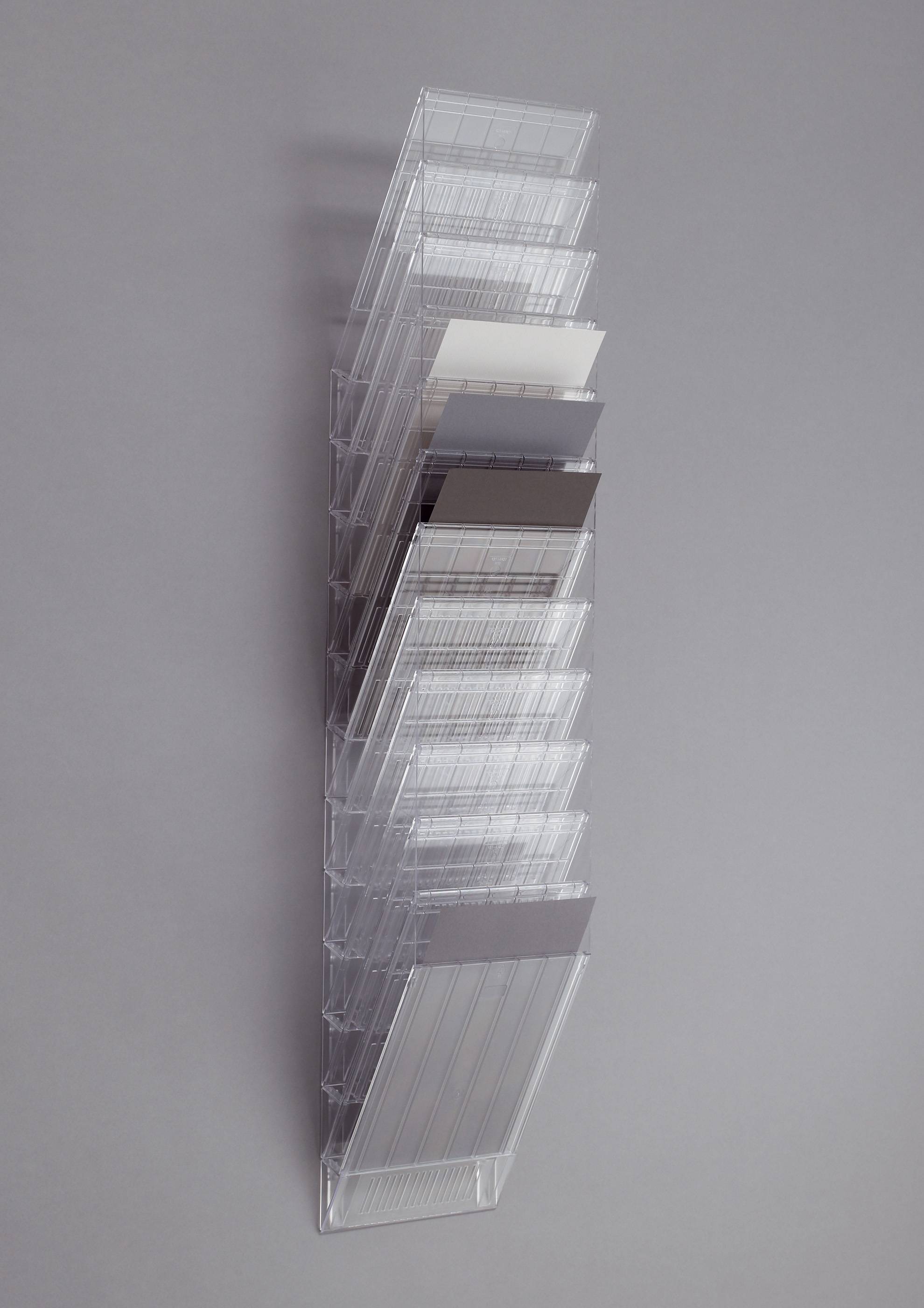 Durable FLEXXIBOXX 12 A4 1709763400 Prospekthalter Transparent DIN A4 hoch Anzahl der Fächer 12 1 Set (B x H x T) 242 x 1115 x 135 mm