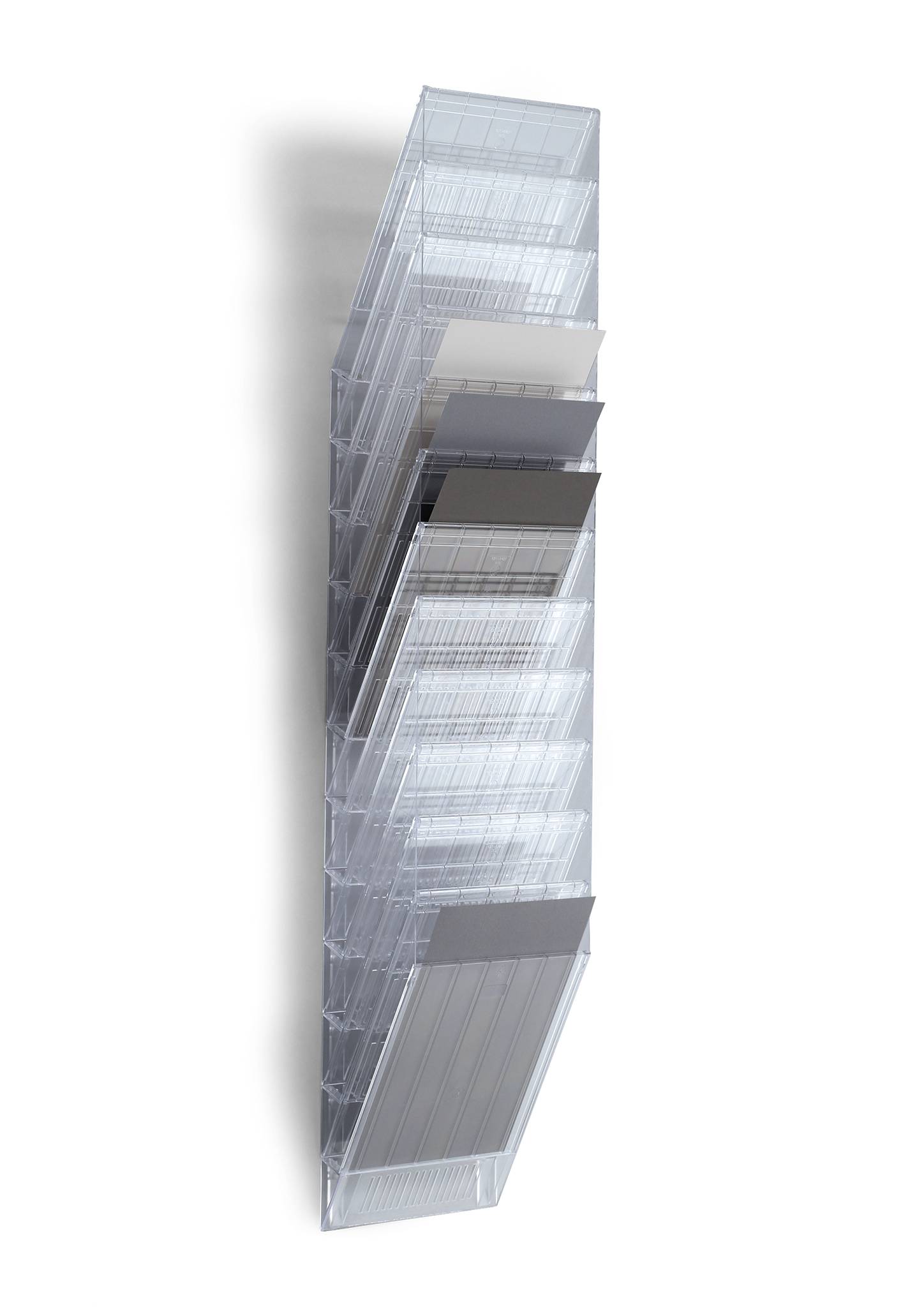 Durable FLEXXIBOXX 12 A4 1709763400 Prospekthalter Transparent DIN A4 hoch Anzahl der Fächer 12 1 Set (B x H x T) 242 x 1115 x 135 mm