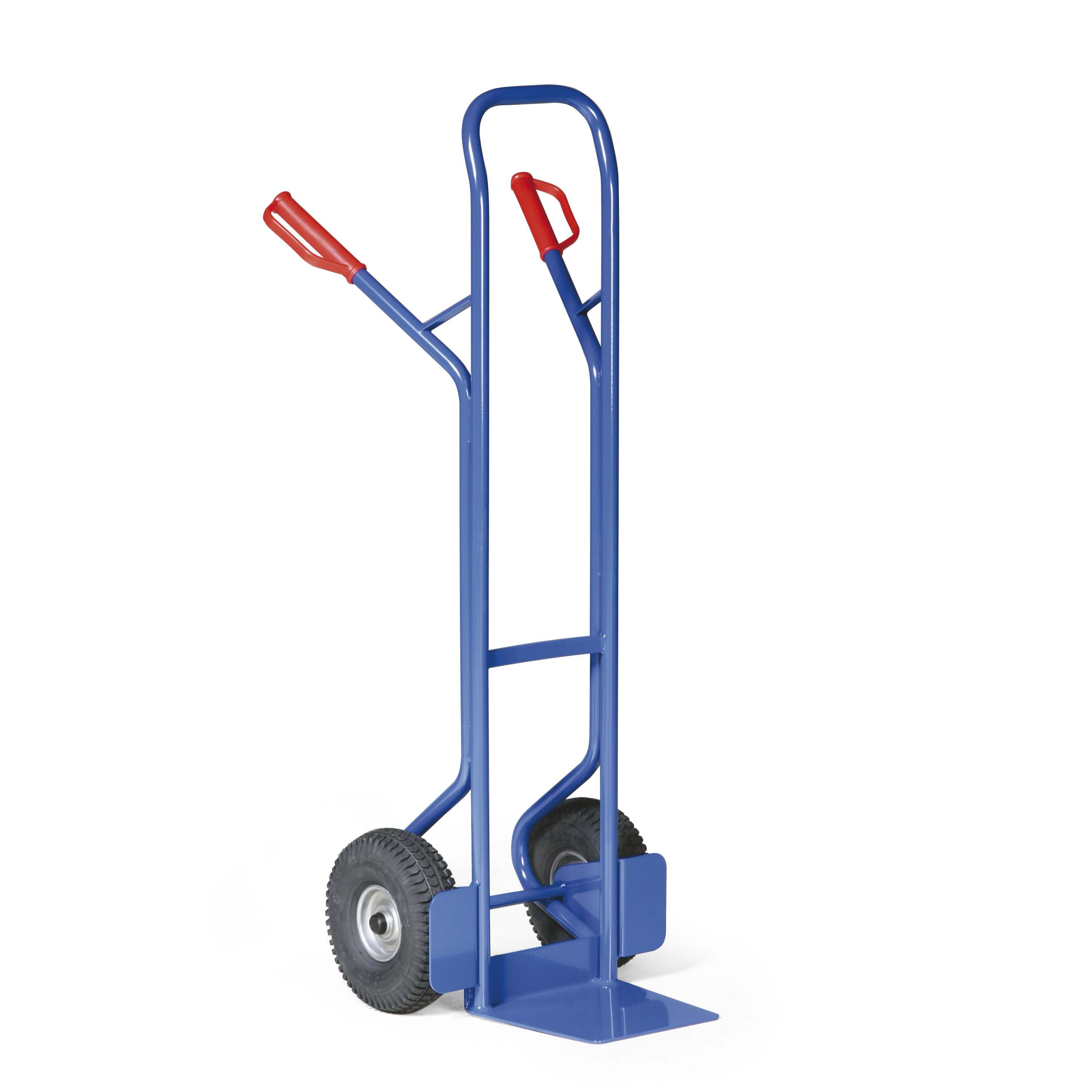 Stahlrohr-Stapelkarre, Höhe 1.300 mm, Räder mit schwarzer Luftbereifung