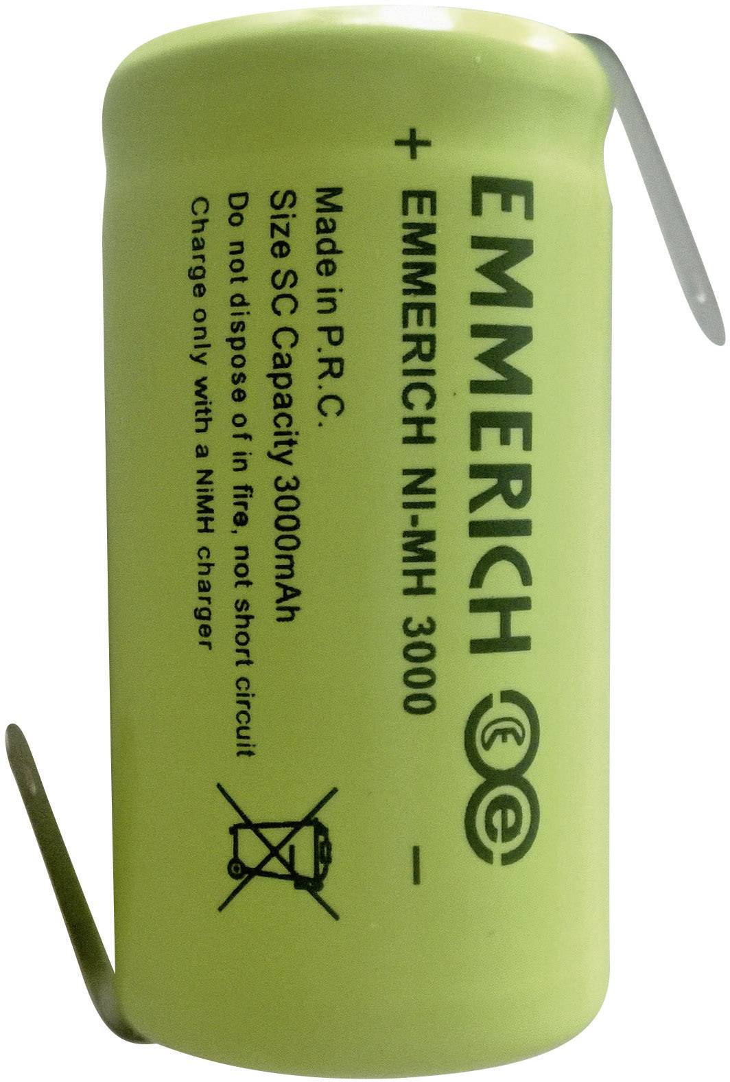 Emmerich Sub-C ZLF Spezial-Akku Sub-C Z-Lötfahne NiMH 1.2 V 3000 mAh