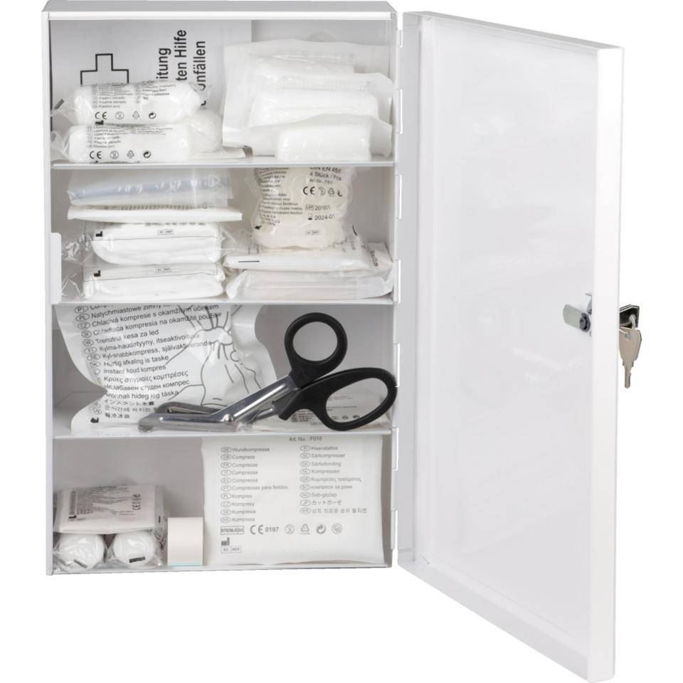 K.57 Verbandschrank C,1-türig,gefüllt mit DIN 13157,weiß,247x110x343mm