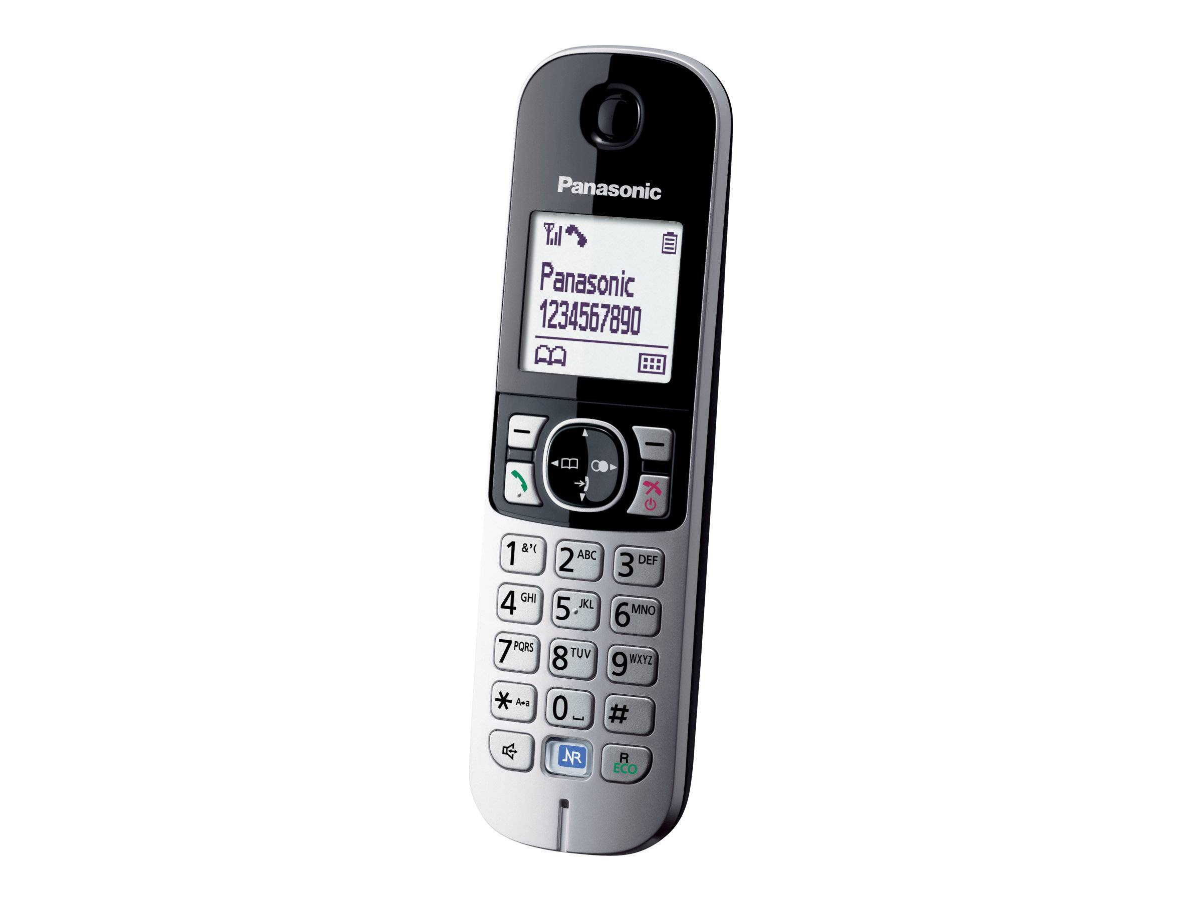 Panasonic KX-TG6811 DECT, GAP Schnurloses Telefon analog Freisprechen Silber, Grau